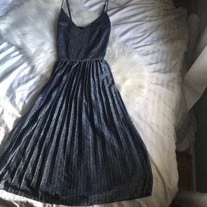 ANTHROPOLOGIE slate blue sparkly dress